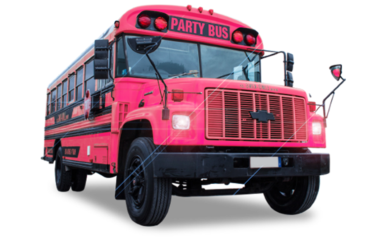 US Party School Bus Pink Beauty