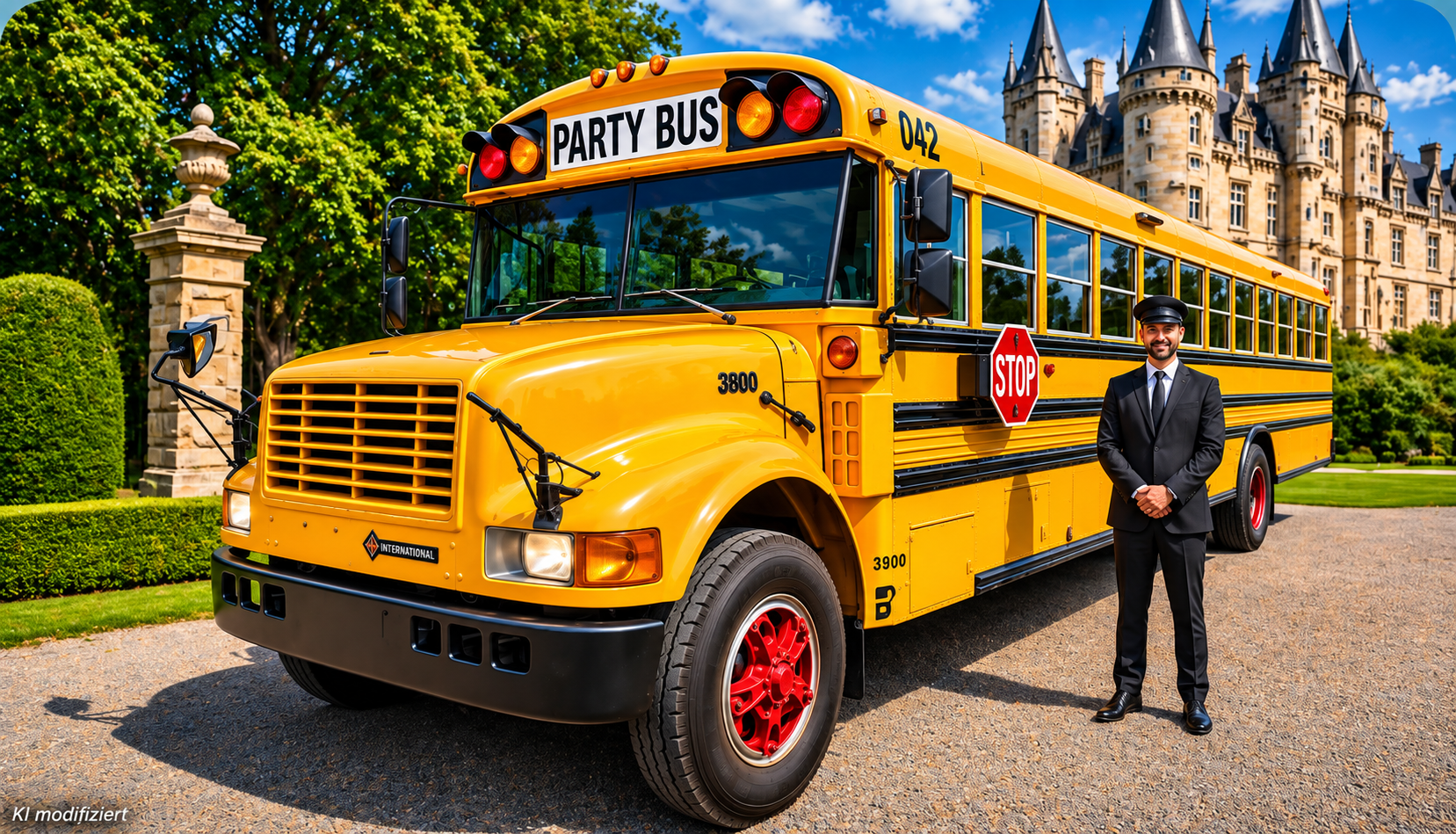 Bild: Ki-modifiziert US Party School Bus Hollywood