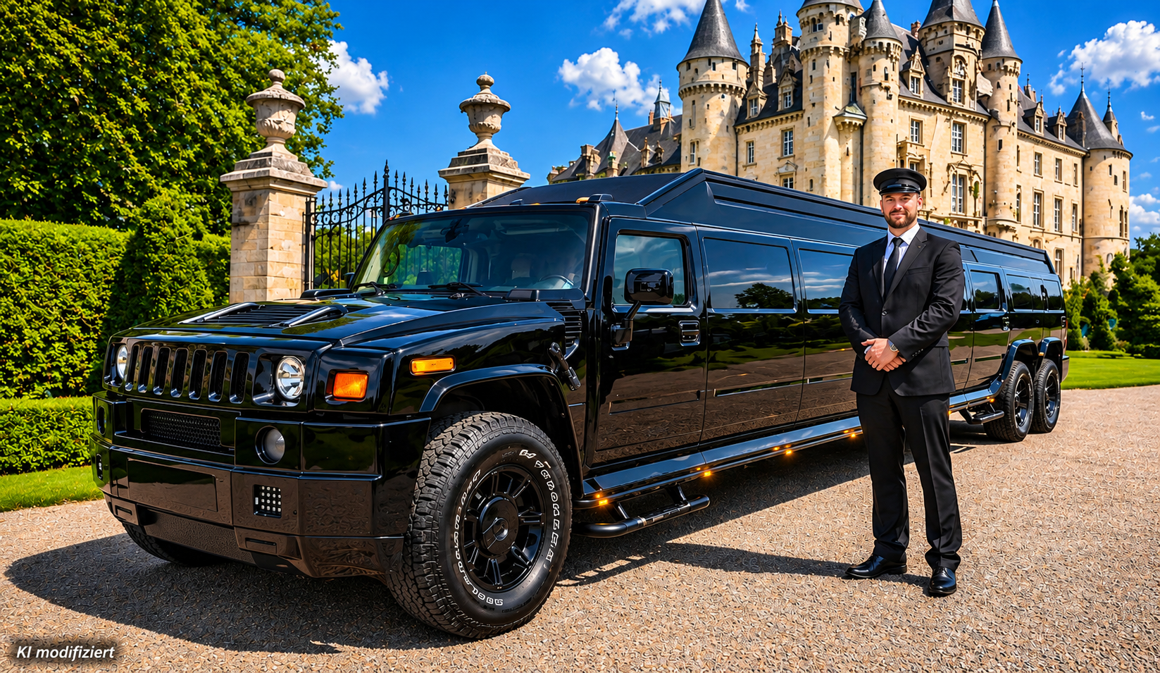 Bild: Ki-modifiziert Hummer Stretchlimousine schwarz