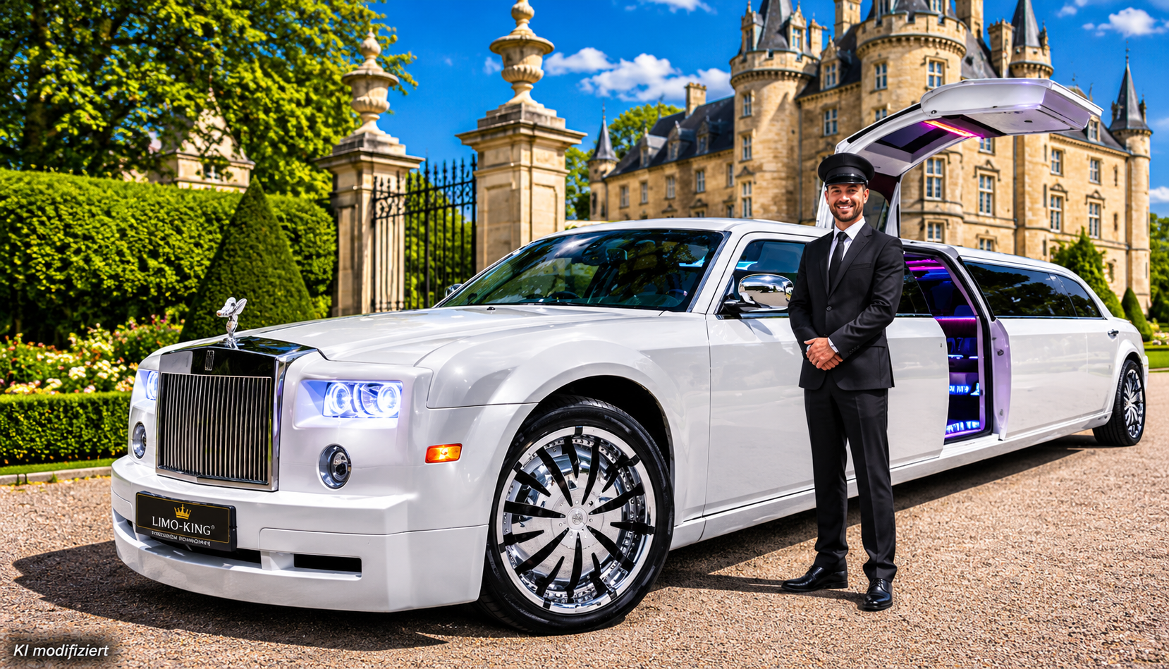 Bild: Ki-modifiziert Chrysler Phantom Jetdoor STretchlimousine